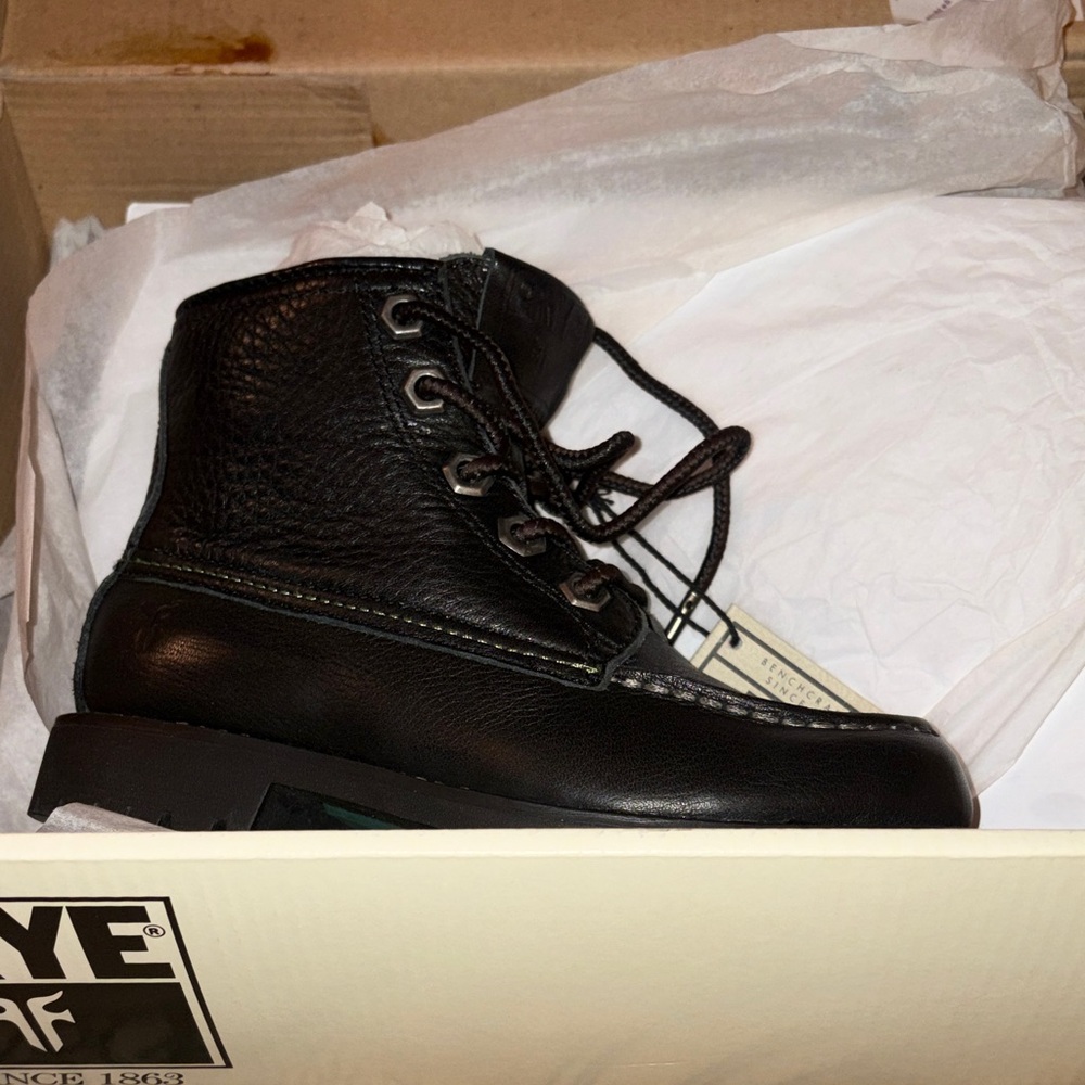 Frye Black Leather Kids Lace-Up Boot Size 11.5